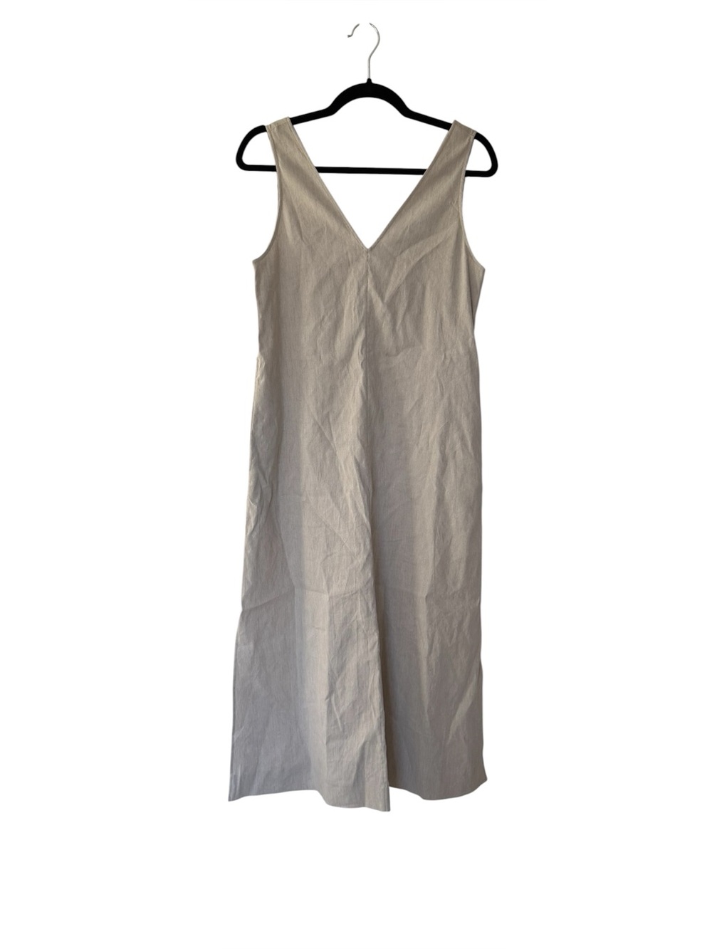 Theory Deep V Maxi R2 Dress Sand Melange Soft Crunch Small